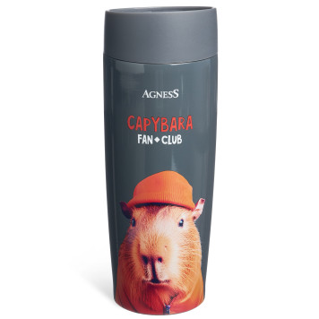 Термокружка "CAPYBARA" 360мл, колба нерж.сталь 18/10 AGNESS 709-112