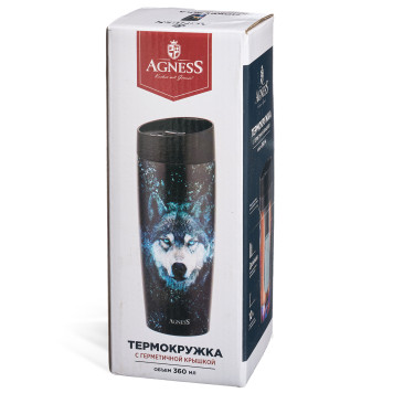 Термокружка "CAPYBARA" 360мл, колба нерж.сталь 18/10 AGNESS 709-112-3