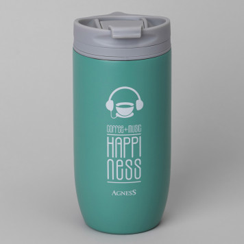 Термокружка "HAPPINESS" 450мл, колба нерж.сталь 18/10 AGNESS 709-113