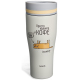 Термокружка "КОФЕ-СЮДА" 360мл, колба нерж.сталь 18/10 AGNESS 709-116