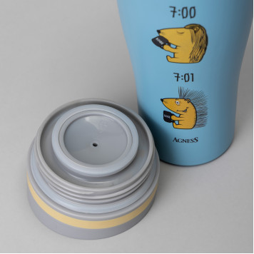 Термокружка "ЁЖ" 360мл, колба нерж.сталь 18/10 AGNESS 709-117-3