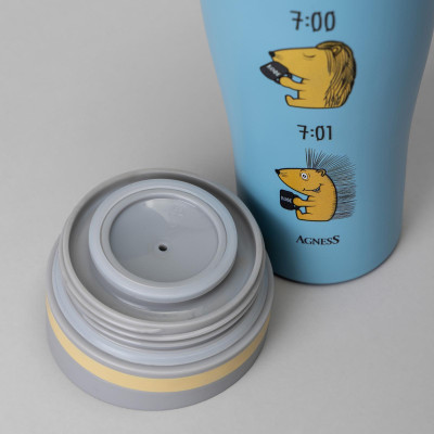 Термокружка "ЁЖ" 360мл, колба нерж.сталь 18/10 AGNESS 709-117-3