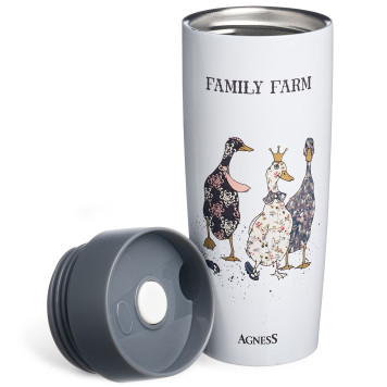 Термокружка "FAMILY FARM" 360мл, колба нерж.сталь 18/10 AGNESS 709-121-2