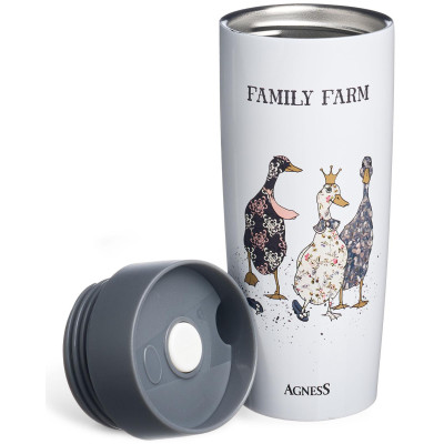 Термокружка "FAMILY FARM" 360мл, колба нерж.сталь 18/10 AGNESS 709-121-2