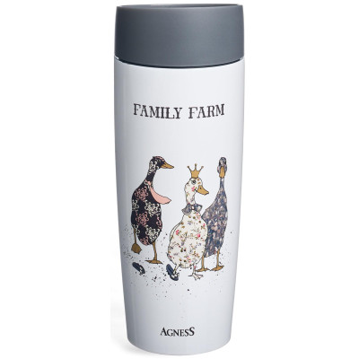 Термокружка "FAMILY FARM" 360мл, колба нерж.сталь 18/10 AGNESS 709-121