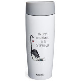 Термокружка " ОСОБЕННАЯ" 360мл, колба нерж.сталь 18/10 AGNESS 709-122