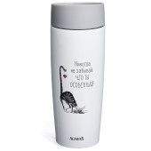 Термокружка " ОСОБЕННАЯ" 360мл, колба нерж.сталь 18/10 AGNESS 709-122