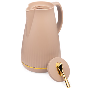 Термос со стеклянной колбой, 950 мл, крышка с клапаном AGNESS 734-201-2