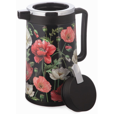 Термос со стеклянной колбой, 950 мл, крышка с клапаном, серия "МАКИ" AGNESS 734-205-2