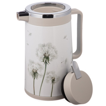 Термос со стеклянной колбой, 950 мл, крышка с клапаном, серия "DANDELION" AGNESS 734-206-1