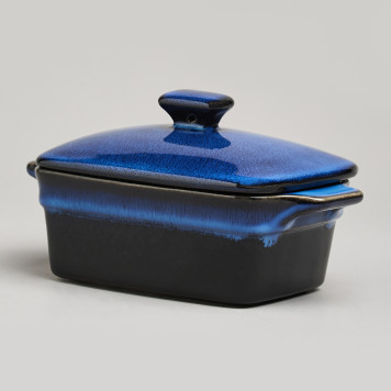 Форма для запекания с крышкой / масленка reactive blue 16,5*10*5/9 см 250 мл AGNESS 780-133-1