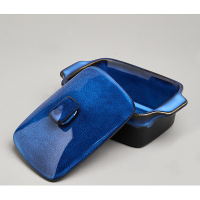 Форма для запекания с крышкой / масленка reactive blue 16,5*10*5/9 см 250 мл AGNESS 780-133-2