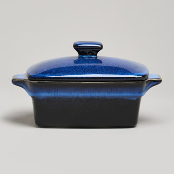 Форма для запекания с крышкой / масленка reactive blue 16,5*10*5/9 см 250 мл AGNESS 780-133