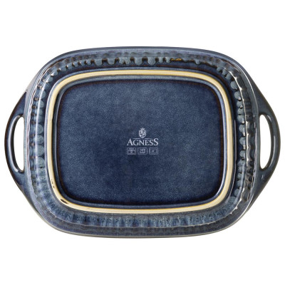 Форма для запекания с крышкой reactive blue 33*23*9,5/13 см 2000 мл AGNESS 780-146-4