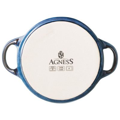 Горшочек для запекания reactive blue 18,5*14,5*6,5/10см 600 мл AGNESS 780-149-3