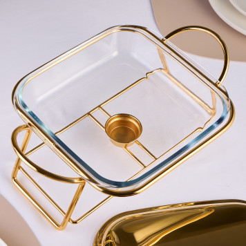 Мармит квадратный gold 1,8l AGNESS 781-503-2