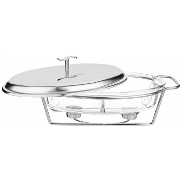 Мармит овальный 2 отсека silver 2,6l AGNESS 781-512-4