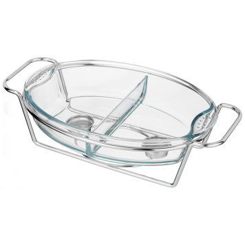 Мармит овальный 2 отсека silver 2,6l AGNESS 781-512-5