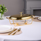 Мармит овальный 2 отсека gold 2,6l AGNESS 781-513