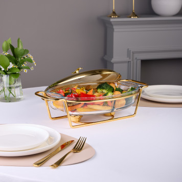 Мармит овальный 2 отсека gold 2,6l AGNESS 781-513-1