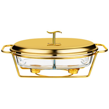 Мармит овальный 2 отсека gold 2,6l AGNESS 781-513-3