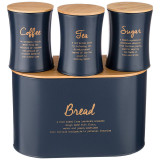 Набор "NAVY STYLE" 2 в 1 хлебница 10 л 34*18*20 см, банка для сыпучих 1,1 л 11*14 см 3 шт AGNESS 790-197