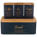 Набор хлебница 2 в 1 "NAVY STYLE" 6 л 34*18*12,5 см, банка для сыпучих 1,1 л 10*10*14 см 3 шт AGNESS 790-199