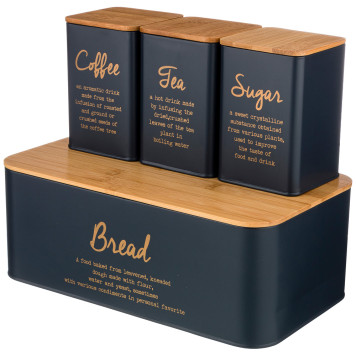 Набор хлебница 2 в 1 "NAVY STYLE" 6 л 34*18*12,5 см, банка для сыпучих 1,1 л 10*10*14 см 3 шт AGNESS 790-199-1