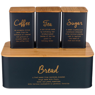 Набор хлебница 2 в 1 "NAVY STYLE" 6 л 34*18*12,5 см, банка для сыпучих 1,1 л 10*10*14 см 3 шт AGNESS 790-199