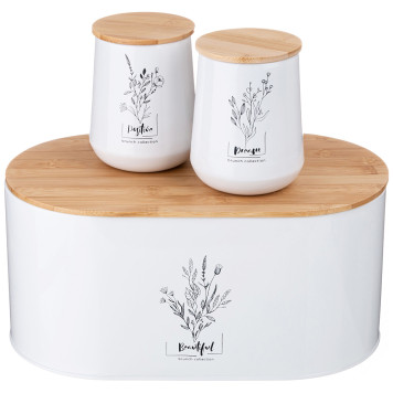 Набор "PROVENCE" 2в1 хлебница 34*19*15 см, банка для сыпучих 10*12,5 см 2 шт AGNESS 790-374