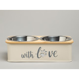 Миска для животных двойная на подставке, 25,5х13х7 см AGNESS 790-397