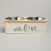 Миска для животных двойная на подставке, 25,5х13х7 см AGNESS 790-397