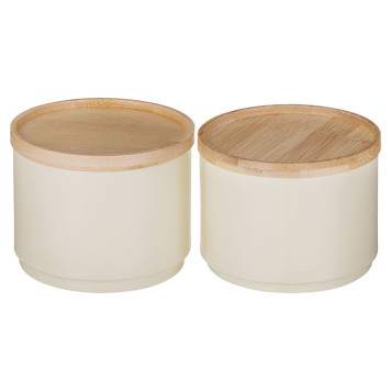 Набор банок для сыпучих, 11х16 см, штабелируемые, цвет: ivory AGNESS 790-402-2
