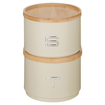 Набор банок для сыпучих, 11х16 см, штабелируемые, цвет: ivory AGNESS 790-402