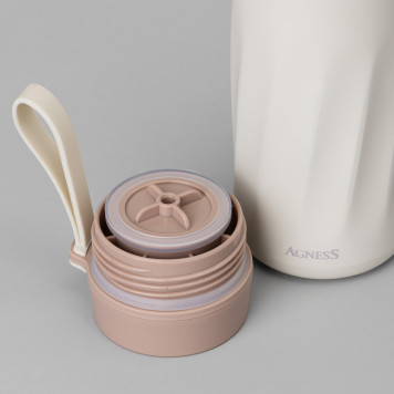 Термокружка curl ivory 400 мл, колба нерж.сталь 18/10 AGNESS 798-100-3