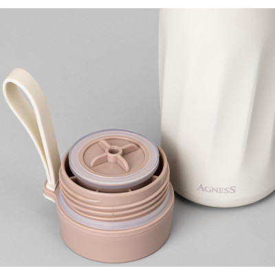 Термокружка curl ivory 400 мл, колба нерж.сталь 18/10 AGNESS 798-100-3