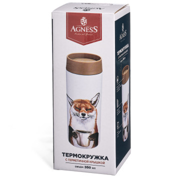Термокружка foxy 350 мл, колба нерж.сталь 18/10 AGNESS 798-103-3