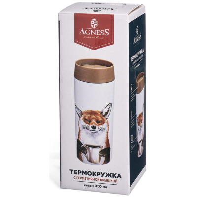 Термокружка foxy 350 мл, колба нерж.сталь 18/10 AGNESS 798-103-3