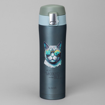 Термокружка cat 420 мл, колба нерж.сталь 18/10 AGNESS 798-109