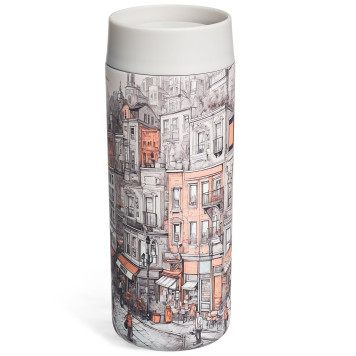 Термокружка город 350 мл, колба нерж.сталь 18/10 AGNESS 798-113