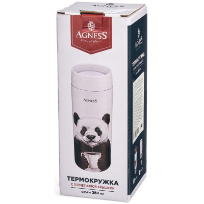 Термокружка panda 350 мл, колба нерж.сталь 18/10 AGNESS 798-115-3