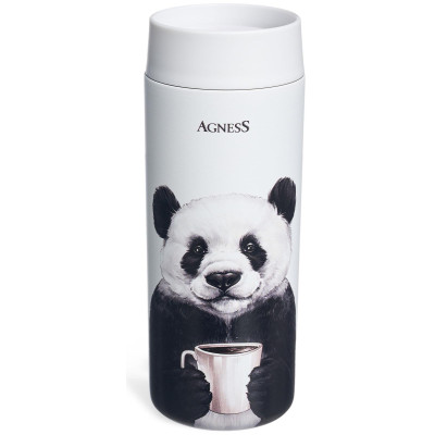 Термокружка panda 350 мл, колба нерж.сталь 18/10 AGNESS 798-115