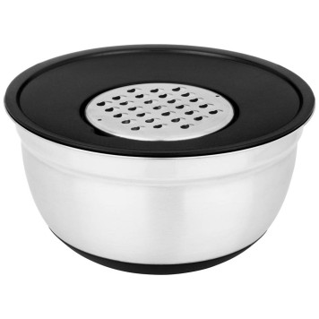 Миска 6 в 1 с крышкой с 3-мя съемными тёрками, 24 см, 2, 25 л. противоскользящее дно AGNESS 880-128-2