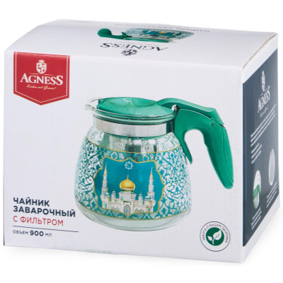 Заварочный чайник с фильтром "СУРА" 900 мл. AGNESS 885-116-6