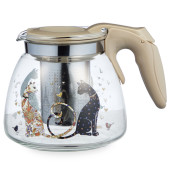 Заварочный чайник с фильтром "ПАРИЖСКИЕ КОТЫ" 900 мл. AGNESS 885-118