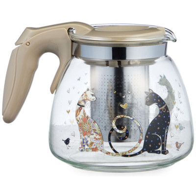 Заварочный чайник с фильтром "ПАРИЖСКИЕ КОТЫ" 900 мл. AGNESS 885-118-1