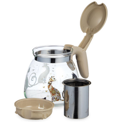 Заварочный чайник с фильтром "ПАРИЖСКИЕ КОТЫ" 900 мл. AGNESS 885-118-4