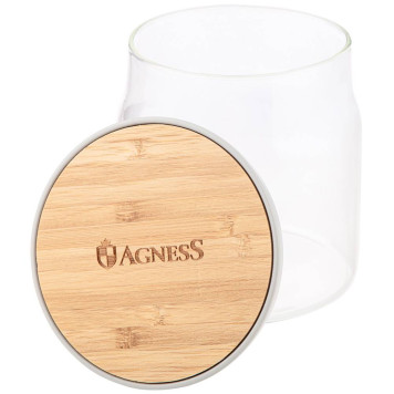 Емкость для пищевых продуктов "NATIVE" d=9.45см h=10.8см, 400 мл AGNESS 886-101-1