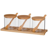 Набор емкости для сыпучих "NATIVE", 10 предметов, диаметр 8 см, высота 8 см боросиликатное AGNESS 887-113