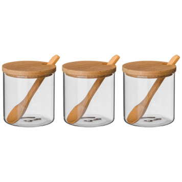 Набор емкости для сыпучих "NATIVE", 10 предметов, диаметр 8 см, высота 8 см боросиликатное AGNESS 887-113-1